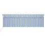 Manuell ausfahrbare Markise mit Rollo und blau-weißer LED 5x3 m von vidaXL, Markisen - Ref: Foro24-3069461, Preis: 659,98 €, ...