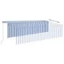 Manuell ausfahrbare Markise mit Rollo und blau-weißer LED 5x3 m von vidaXL, Markisen - Ref: Foro24-3069461, Preis: 659,98 €, ...