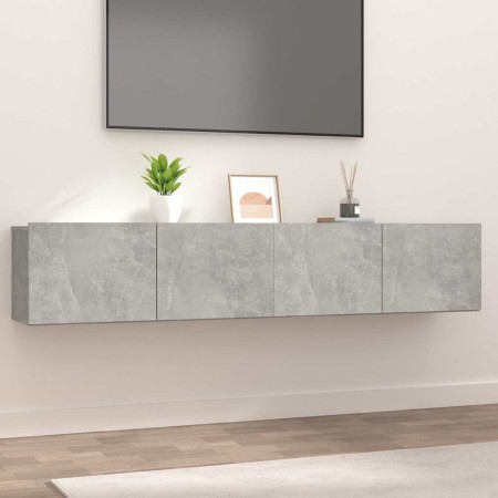 Muebles de TV 2 uds madera ingeniería gris hormigón 80x30x30 cm
