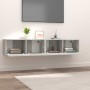 Muebles de TV 2 uds madera ingeniería gris hormigón 80x30x30 cm