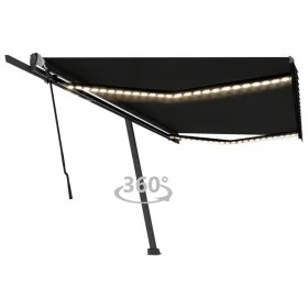 Manual retractable awning with LED anthracite gray 500x300 cm by vidaXL, Awnings - Ref: Foro24-3069784, Price: 720,98 €, Disc...