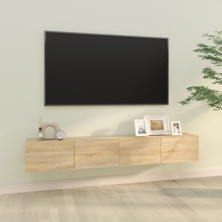 Muebles TV de pared 2 uds madera ingeniería roble 100x30x30 cm en Muebles TV | Comprar online en Foro24