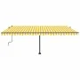 Manual retractable awning with yellow and white LED light 500x300 cm by vidaXL, Awnings - Ref: Foro24-3069783, Price: 537,69 ...