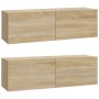 Muebles TV de pared 2 uds madera ingeniería roble 100x30x30 cm en Muebles TV | Comprar online en Foro24