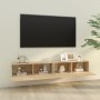 Muebles TV de pared 2 uds madera ingeniería roble 100x30x30 cm en Muebles TV | Comprar online en Foro24