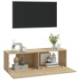 Muebles TV de pared 2 uds madera ingeniería roble 100x30x30 cm en Muebles TV | Comprar online en Foro24