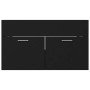 Armario para lavabo madera contrachapada negro 80x38,5x46 cm