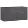 Armario para lavabo contrachapada gris brillo 90x38,5x46 cm en Muebles de baño | Comprar online en Foro24