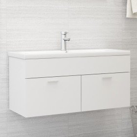 Armario para lavabo madera contrachapada blanco 100x38,5x46 cm Armario para lavabo madera contrachapada blanco 100x38,5x46 cm