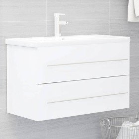 Armario para lavabo madera contrachapada blanco 80x38,5x48 cm Armario para lavabo madera contrachapada blanco 80x38,5x48 cm