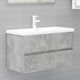 vi Mueble de lavabo madera ingeniería gris hormigón 80x38,5x45cm vi Mueble de lavabo madera ingeniería gris hormigón 80x38,5x45cm