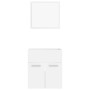 Conjunto de muebles de baño 2 pzas madera contrachapada blanco
