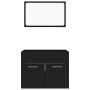 Conjunto de muebles de baño 2 pzas madera contrachapada negro