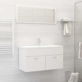 Conjunto de muebles de baño 2 piezas contrachapada blanco Conjunto de muebles de baño 2 piezas contrachapada blanco