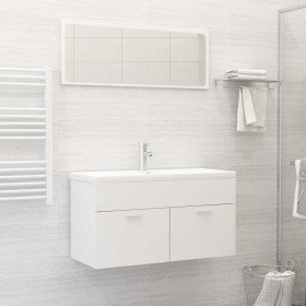 Conjunto de muebles de baño 2 piezas contrachapada blanco Conjunto de muebles de baño 2 piezas contrachapada blanco