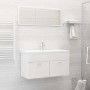 Conjunto de muebles de baño 2 piezas contrachapada blanco