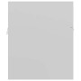Set muebles de baño 2 piezas madera contrachapada blanco brillo