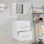 Armario de baño con espejo blanco 41x38,5x48 cm