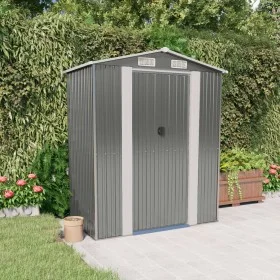 Cobertizo de jardín acero galvanizado gris claro 192x108x223 cm de vidaXL, Cobertizos - Ref: Foro24-319269, Precio: 219,28 €,...