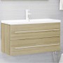 Set de muebles de baño 2 pzas contrachapada roble Sonoma