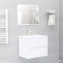 Juego de muebles de baño 2 pzas madera contrachapada blanco