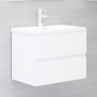 Juego de muebles de baño 2 pzas madera contrachapada blanco