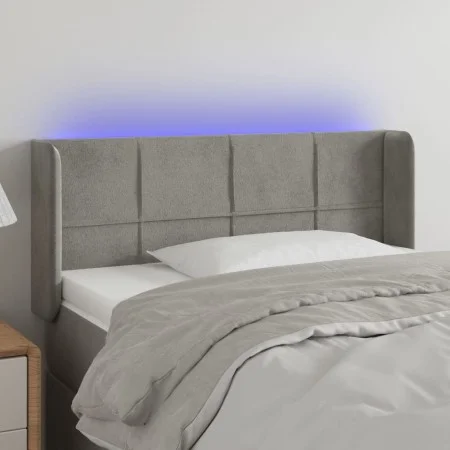 Light gray velvet headboard with LED 93x16x78/88 cm by vidaXL, Headboards and footboards - Ref: Foro24-3123272, Price: 61,94 ...