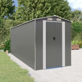 Garden shed light gray galvanized steel 192x523x223 cm by vidaXL, Sheds - Ref: Foro24-3147442, Price: 671,62 €, Discount: %