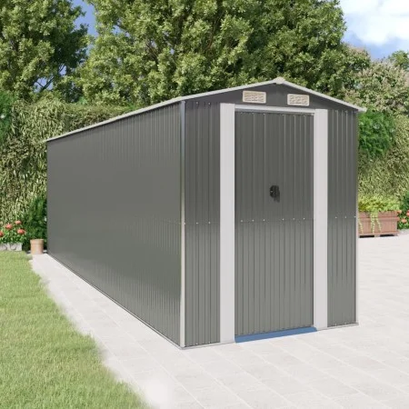 Garden shed light gray galvanized steel 192x606x223 cm by vidaXL, Sheds - Ref: Foro24-3147443, Price: 745,15 €, Discount: %