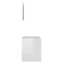 Set muebles de baño 2 piezas madera contrachapada blanco brillo