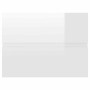 Set muebles de baño 2 piezas madera contrachapada blanco brillo