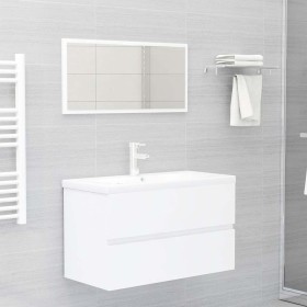 Conjunto de muebles de baño 2 piezas contrachapada blanco Conjunto de muebles de baño 2 piezas contrachapada blanco