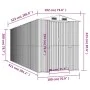 Cobertizo de jardín acero galvanizado gris claro 192x523x223 cm de vidaXL, Cobertizos - Ref: Foro24-3147442, Precio: 671,62 €...