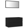 Juego de muebles de baño 2 pzas madera contrachapada negro