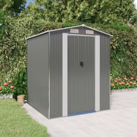Light gray galvanized steel garden shed 192x191x223 cm by vidaXL, Sheds - Ref: Foro24-3147438, Price: 304,04 €, Discount: %
