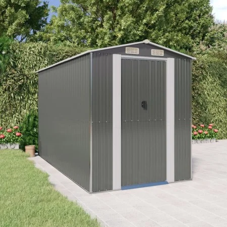 Garden shed light gray galvanized steel 192x357x223 cm by vidaXL, Sheds - Ref: Foro24-3147440, Price: 465,63 €, Discount: %