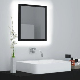 Espejo de baño acrílico negro brillo 40x8,5x37 cm Espejo de baño acrílico negro brillo 40x8,5x37 cm