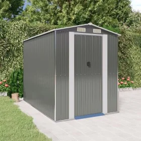 Garden shed light gray galvanized steel 192x274x223 cm by vidaXL, Sheds - Ref: Foro24-3147439, Price: 382,78 €, Discount: %