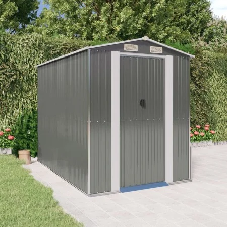 Garden shed light gray galvanized steel 192x274x223 cm by vidaXL, Sheds - Ref: Foro24-3147439, Price: 397,39 €, Discount: %