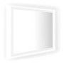 Espejo de baño LED acrílico blanco 60x8,5x37 cm