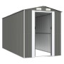 Cobertizo de jardín acero galvanizado gris claro 192x440x223 cm de vidaXL, Cobertizos - Ref: Foro24-3147441, Precio: 595,22 €...