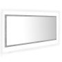 Espejo de baño LED acrílico gris hormigón 100x8,5x37 cm