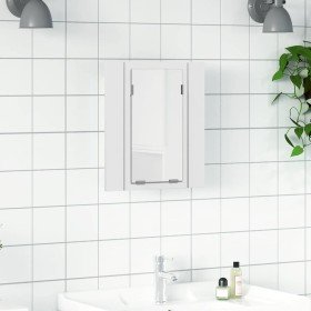 Armario espejo de baño con luz LED acrílico blanco 40x12x45 cm