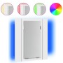 Armario espejo de baño con luz LED acrílico blanco 40x12x45 cm