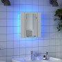 Armario espejo de baño con luz LED acrílico blanco 40x12x45 cm