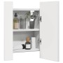 Armario espejo de baño con luz LED acrílico blanco 40x12x45 cm