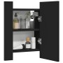 Armario espejo de baño con luz LED acrílico negro 40x12x45 cm