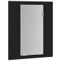 Armario espejo de baño con luz LED acrílico negro 40x12x45 cm