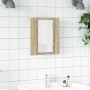Armario espejo de baño LED acrílico roble Sonoma 40x12x45 cm