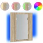 Armario espejo de baño LED acrílico roble Sonoma 40x12x45 cm